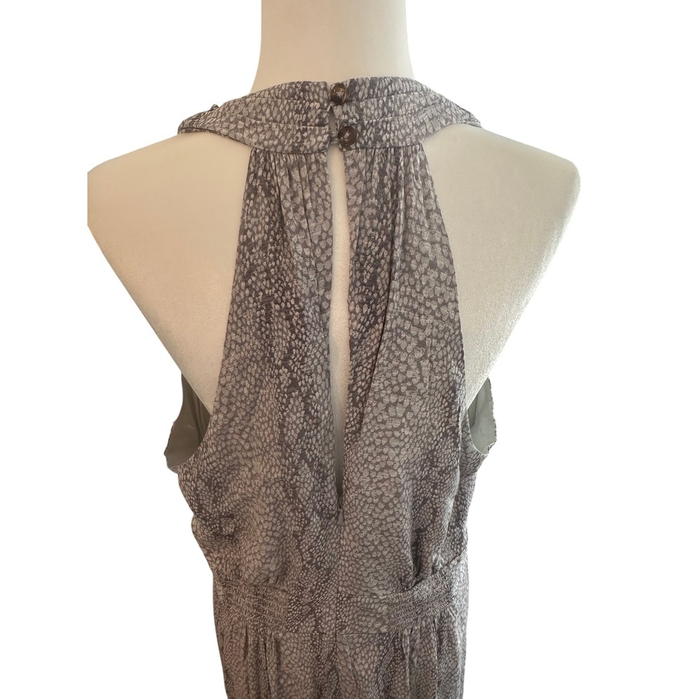 Anthropologie A+ Snake Print Halter Maxi Dress Grey White Plus Size 16W OP977915 - Picture 6 of 8